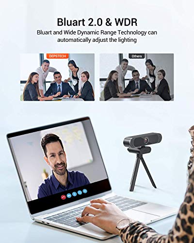 Webcam with Microphone, 2022 1080P HD Webcam Autofocus USB Computer Web Camera, Privacy Cover and Tripod, Plug and Play Streaming Webcam for Desktop PC Video Conferencing, Teaching and Gaming