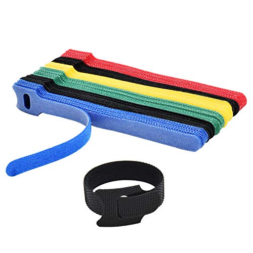 60pcs reusable 6-inch cable ties in assorted colors