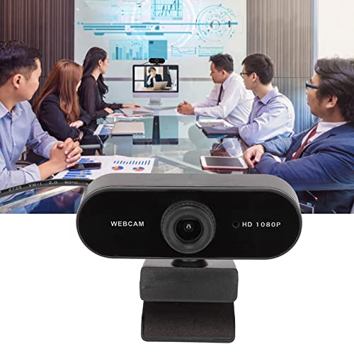 1080P Computer Camera, 360 Rotation 30fps Frame Rate USB Webcam with Microphone for Conferencing Video Calling for win7/8/10(Real 1080P-manual Focus)