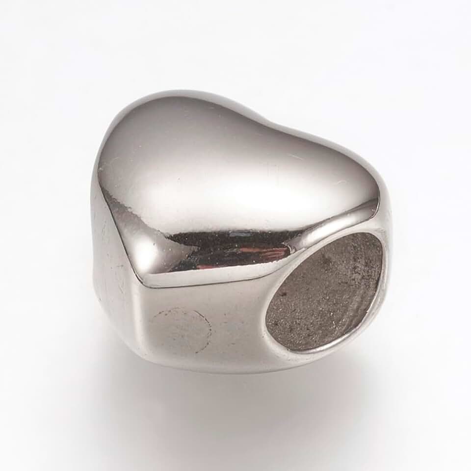 20 Metal Heart Spacer Beads for Jewelry Making