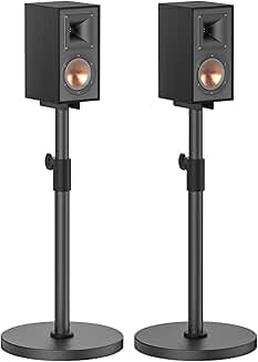 Height Adjustable Floor Speaker Stands for Bookshelf Speakers