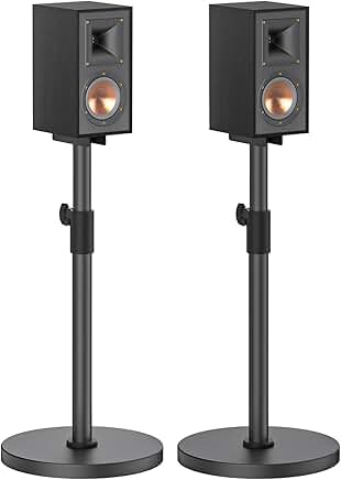 Height Adjustable Floor Speaker Stands for Bookshelf Speakers