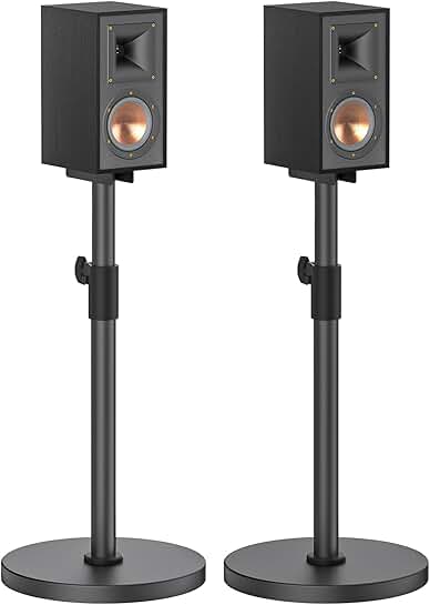 Height Adjustable Floor Speaker Stands for Bookshelf Speakers