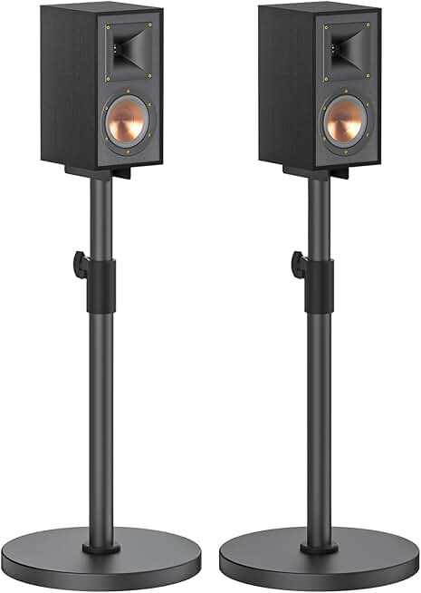 Height Adjustable Floor Speaker Stands for Bookshelf Speakers