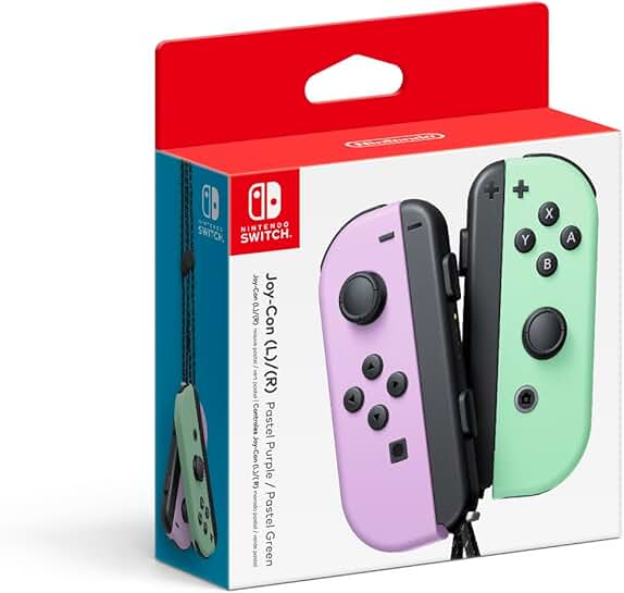 Pastel Purple and Green Joy-Con Controllers