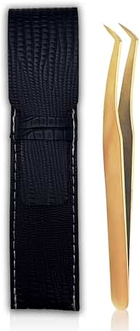 90 Degree Curved Stainless Steel Lash Tweezers