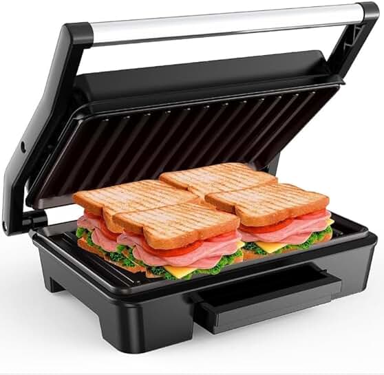 Non-Stick Panini Press and Sandwich Maker