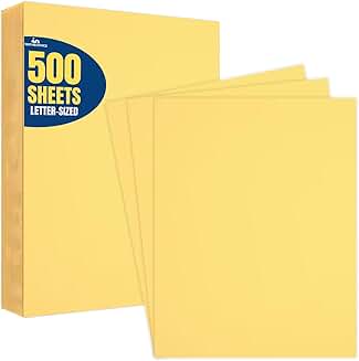 Yellow 8.5" x 11" Copy Paper, 20 lbs., 500 sheets