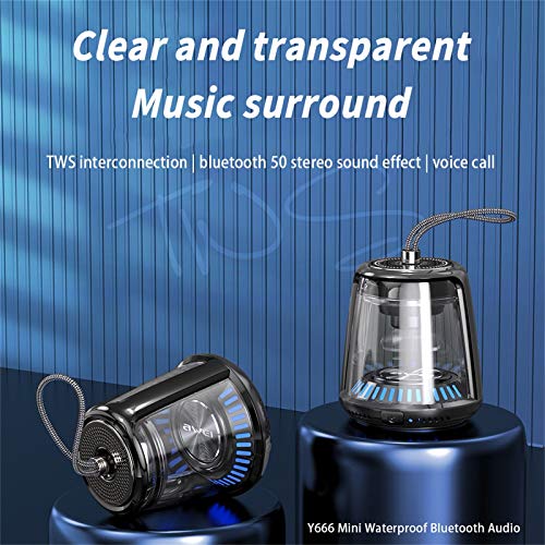 Bluetooth Portable Material Y666 Multifunctional 5.0MG Bluetooth Speaker Computer Speakers Computer Speakers with Lights (Black, One Size)