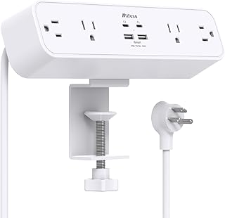 Desk Clamp Power Strip with USB and Outlets