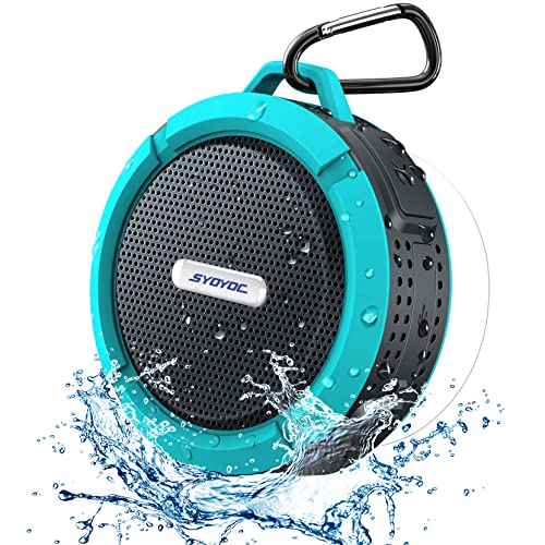 Waterproof Bluetooth Speaker, Bluetooth Shower Speaker Loud Stereo Sound, Shower Speakers Bluetooth Wireless with Clip & Suction Cup, Small Portable Speakers Wireless for Bathroom, Bike, Kids