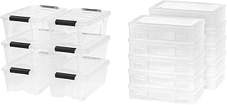 12 Quart Clear Stack and Pull Storage Box Set