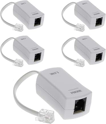 5-Pack DSL Phone Filters for Interference and Noise