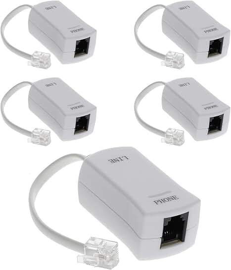 5-Pack DSL Phone Filters for Interference and Noise