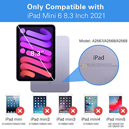 (2 Pack) iPad Mini 6 Screen Protector 8.3 inch 2021, Tempered Glass Screen Film Guard Screen Protector for iPad Mini 6th Generation A2567 A2568 A2569 -Clear