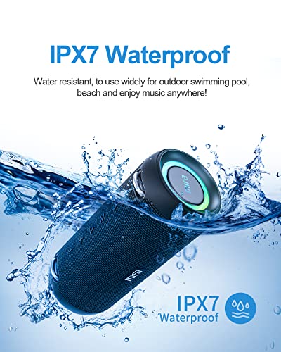Bluetooth Speaker, A90 Portable Bluetooth Speaker Waterproof IPX7, 60W Deep Bass, 24H Playtime, Wireless Stereo Pairing, Built-in Mic, Support Micro SD, USB, AUX-in, USB-C Charing