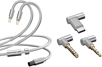 Silver-Copper Alloy Headphone Upgrade Cable with Three Interchangeable Plugs