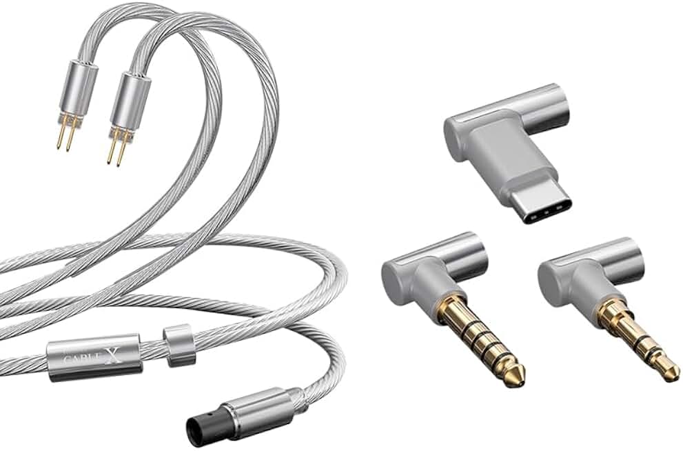 Silver-Copper Alloy Headphone Upgrade Cable with Three Interchangeable Plugs