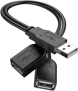 2025 Upgraded USB 2.0 A Male to 2 USB Female Y Splitter Cable