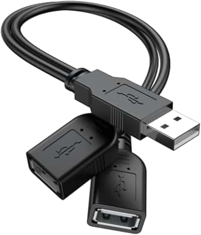 2025 Upgraded USB 2.0 A Male to 2 USB Female Y Splitter Cable