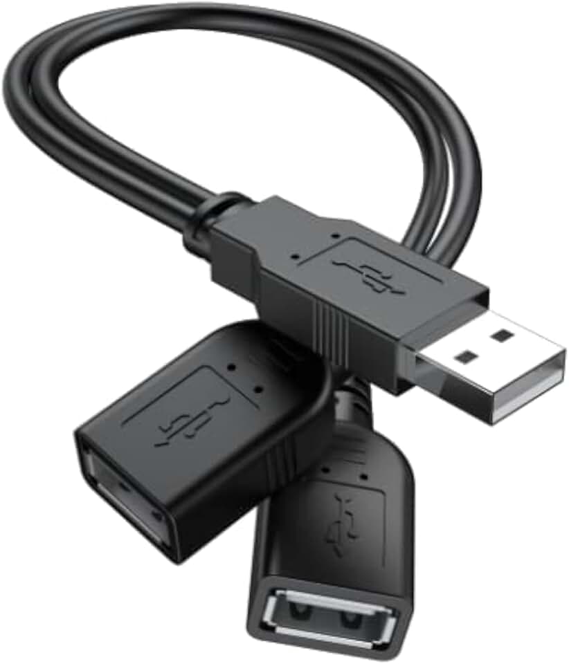 2025 Upgraded USB 2.0 A Male to 2 USB Female Y Splitter Cable