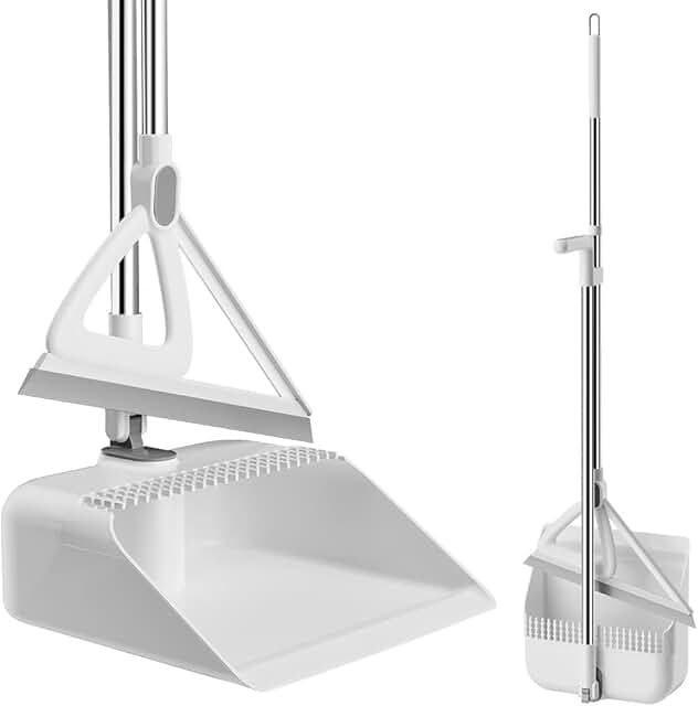 Household Broom and Dustpan Set with Adjustable Handle