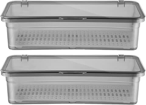 Silverware Organizer with Lid, 28x12.6cm, Grey