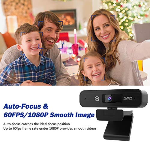 2K Zoomable Webcam with Sony Sensor | AutoFocus | Support 1080P@ 60FPS | 3X Digital Zoom | Dual Microphone & Privacy Cover, for Streaming Online Class, Zoom/Skype/Facetime/Teams