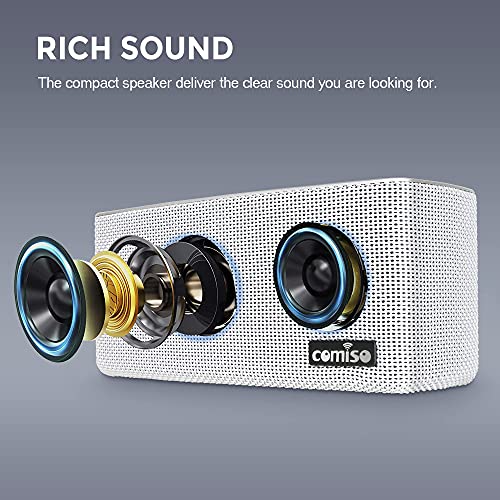 Bluetooth Speakers, 20W Loud Wood Home Audio Outdoor Portable Wireless Speaker, Subwoofer Tweeters for Super Bass Stereo Sound Bluetooth 5.0 Handsfree 24H Playtime