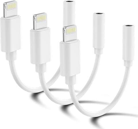 3 Pack Lightning to 3.5mm Headphone Adapter