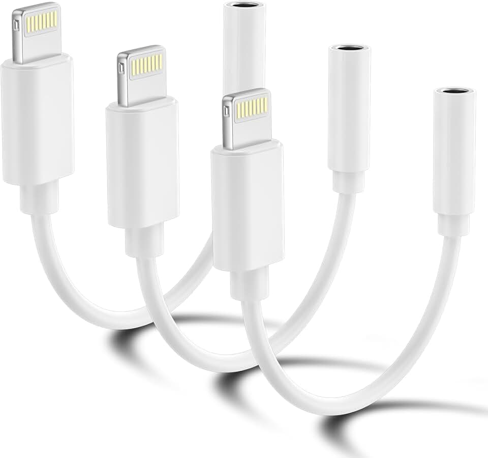 3 Pack Lightning to 3.5mm Headphone Adapter
