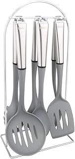 Six-piece nylon and steel utensil set