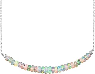 Ethiopian Fire Opal Necklace with Sterling Silver Chain