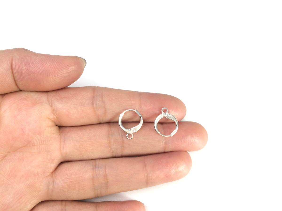 50pcs Sterling Silver Plated Hoop Earring Hooks for Jewelry Making