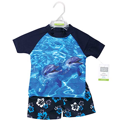 Uni  Swim Rashguard Set, Boy Dolphin, 3-6 Months