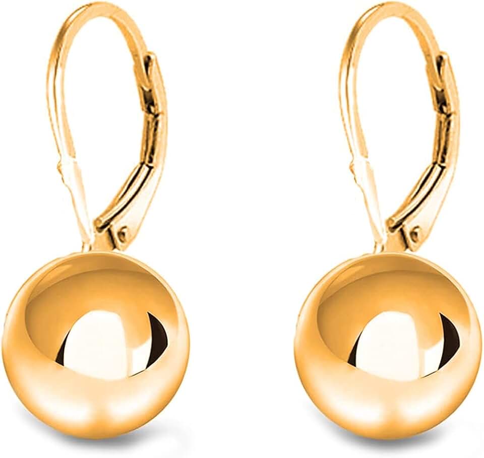Sterling Silver Gold-Plated Bead Drop Earrings