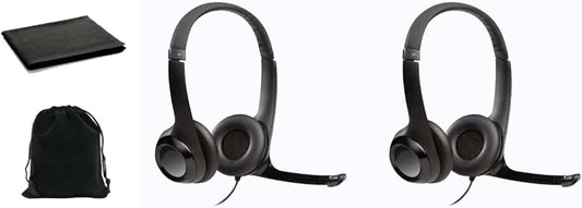 Wired Stereo Headset with Microphone, USB, 2 Pack