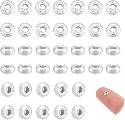 60pcs Sterling Silver Spacer Beads for Jewelry Making
