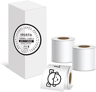 White Self-Adhesive Thermal Paper, 3 Rolls, 28mm x 3m