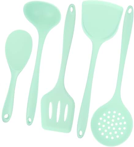 Heatproof Silicone Spoon and Spatula for Cooking