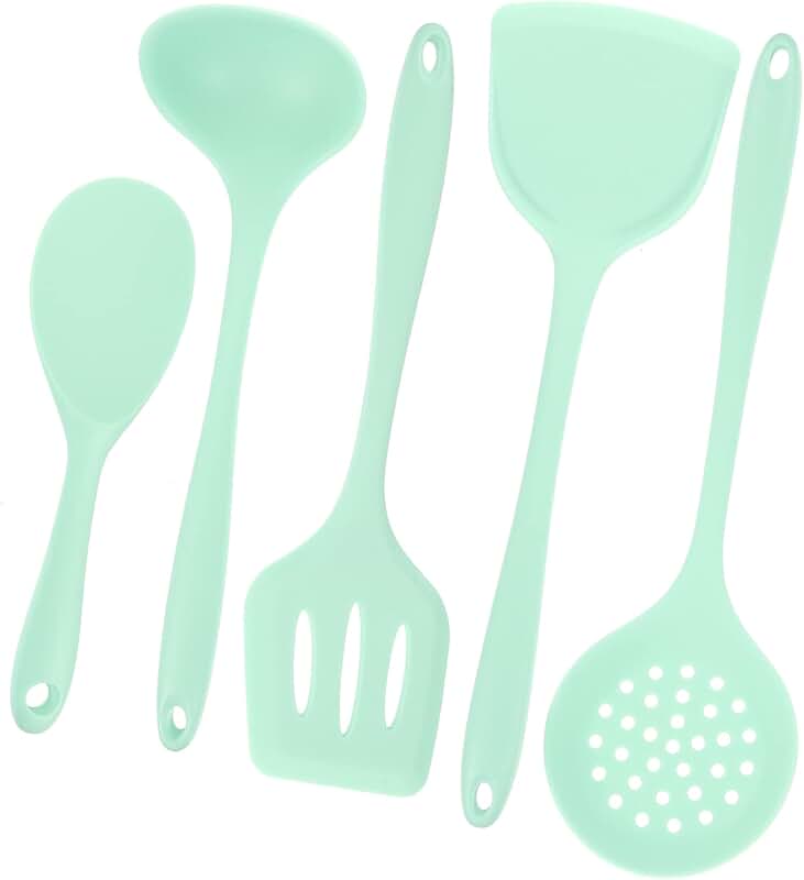Heatproof Silicone Spoon and Spatula for Cooking