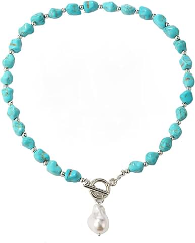 Turquoise Beaded Necklace with Ethnic Pendant