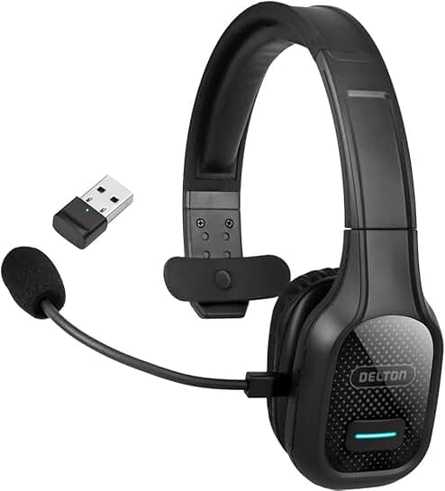 Wireless Computer Headset with Noise Canceling Mic