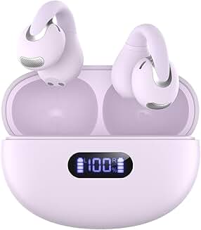 Wireless Open Ear Clip Earbuds with Mic and 24H Play