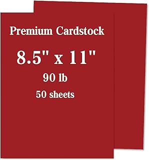 50 Sheets Red Heavyweight Cardstock for Crafts and Printing