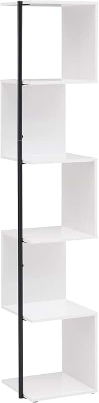Modern 60-inch Tall Corner Book Shelf with 5 Tiers
