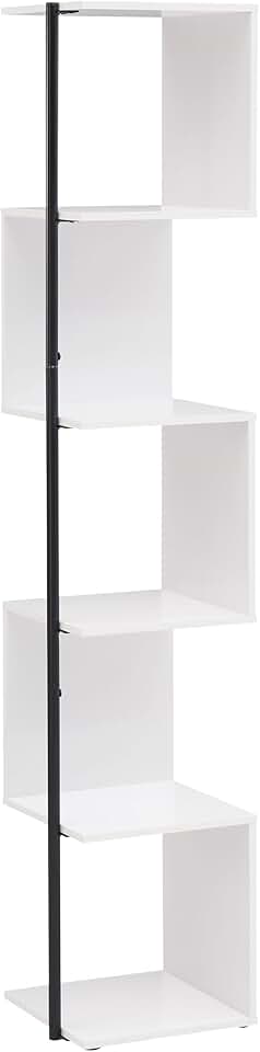 Modern 60-inch Tall Corner Book Shelf with 5 Tiers