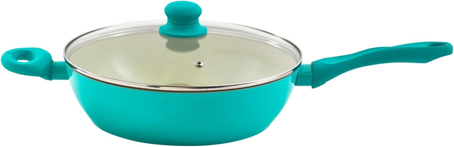 Teal 4 Quart Forged Jumbo Cooker with Nonstick