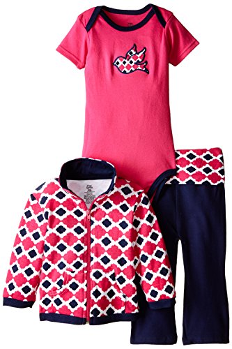 Bodysuit, Pants, and Track Jacket Set, Girl Bird Collection, 0-3 Months
