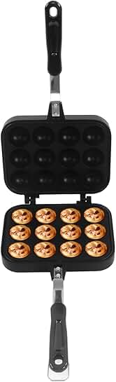 12-Hole Double-Sided Takoyaki Pan for Baking